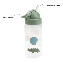 Straw bottle - Happy clouds - Green - 350 ml