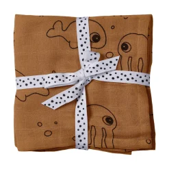 Swaddle 2-pack - Sea friends - Mustard