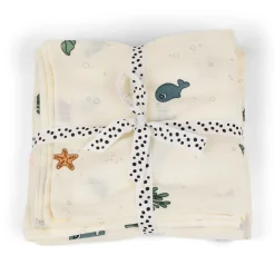 Swaddle 2-pack - Sea friends - Beige