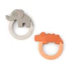Teether 2-pack - Deer friends - Papaya/Sand