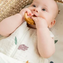 Teether 2-pack - Deer friends - Mustard/Powder