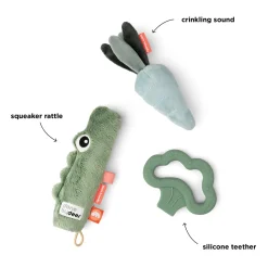 Tiny activity toy set 3 pcs - Croco - Green