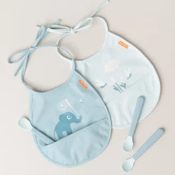 Tiny pocket bib 2-pack - Elphee - Blue