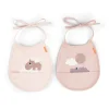 Tiny pocket bib 2-pack - Happy clouds - Powder