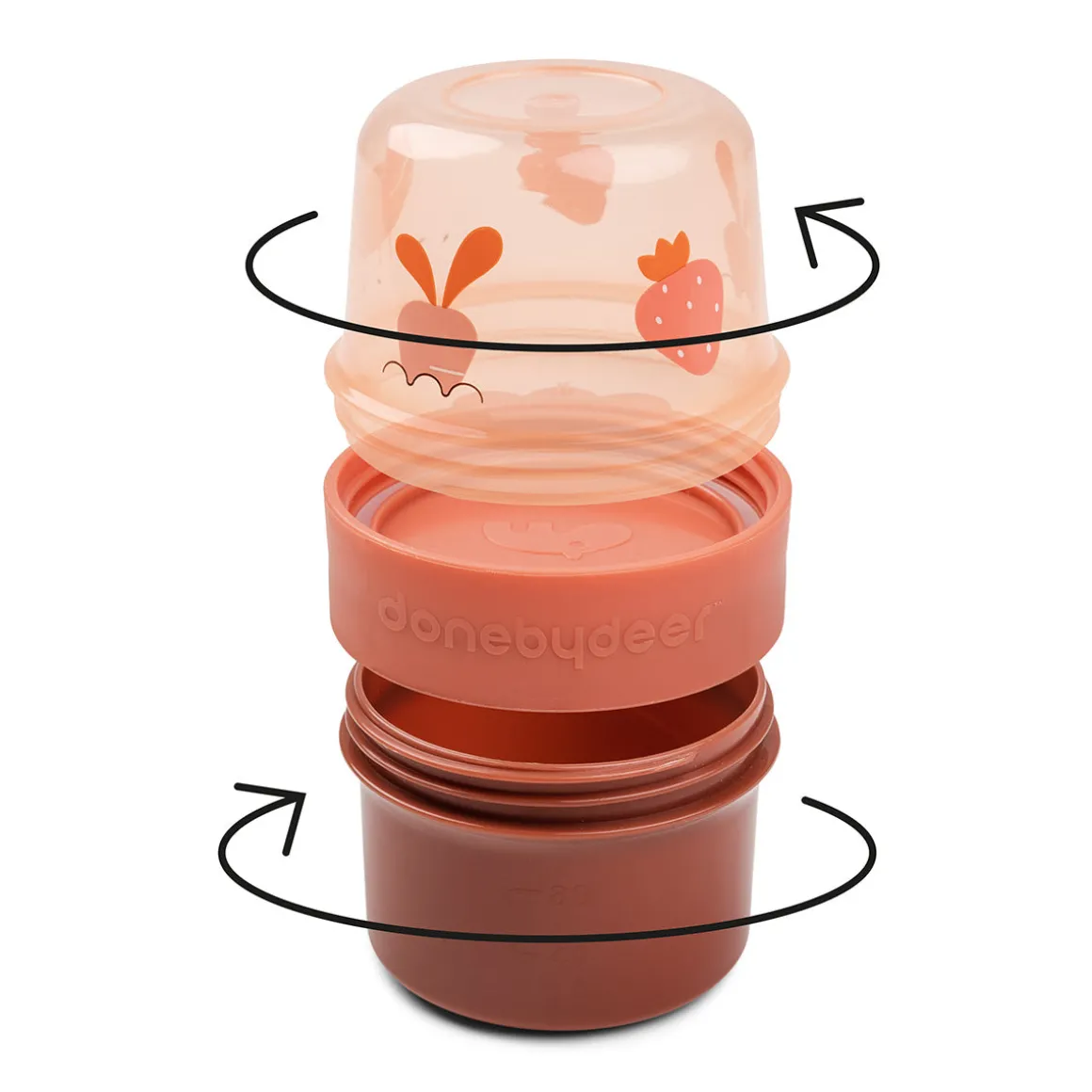 To go 2-way snack container S - Birdee - Papaya