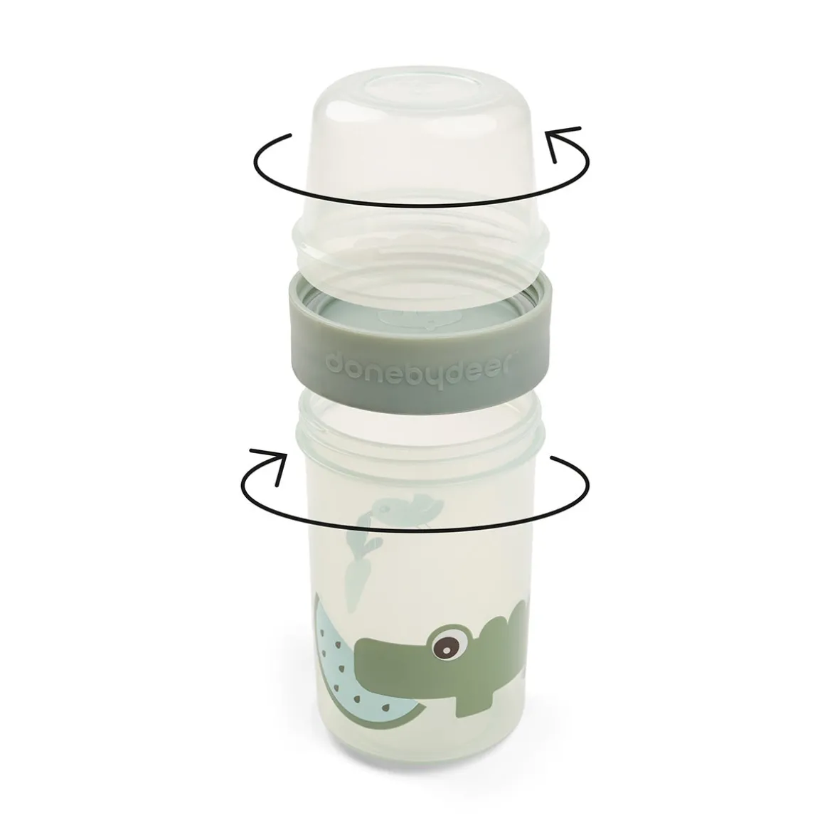 To go 2-way snack container L - Croco - Green