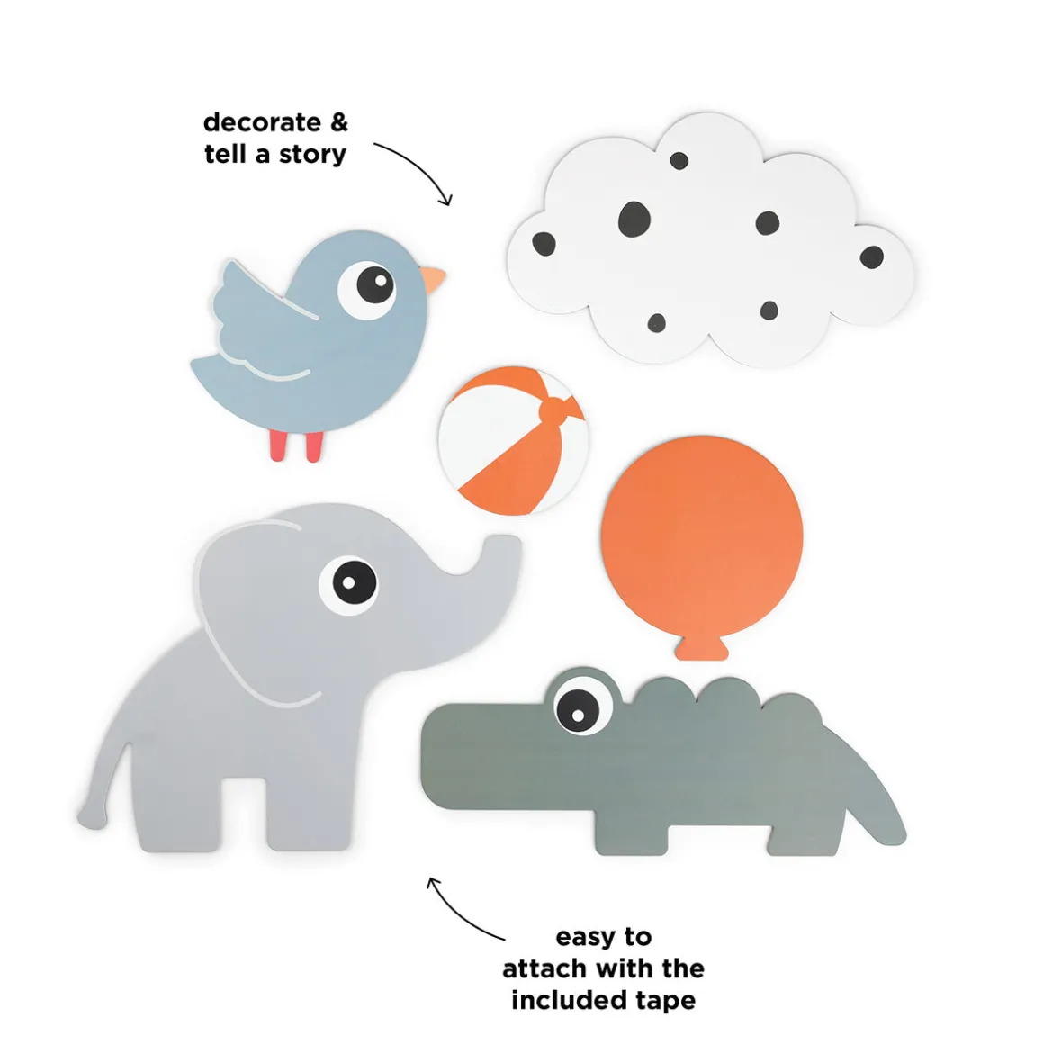 Wall decoration 6 pcs - Deer friends - Colour mix