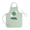 Waterproof kids apron - Happy clouds - Green