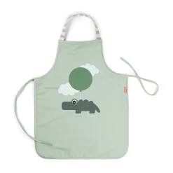 Waterproof kids apron - Happy clouds - Green