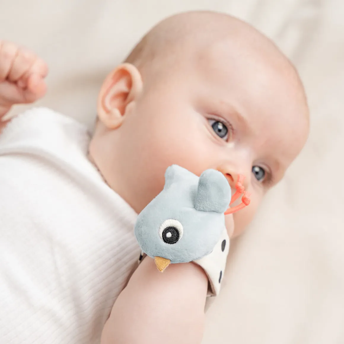 Wrist rattle set 2-pack - Happy clouds - Blue
