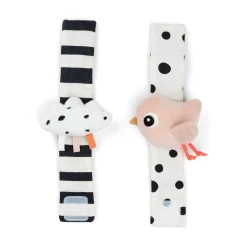 Wrist rattle set 2-pack - Happy clouds - Powder