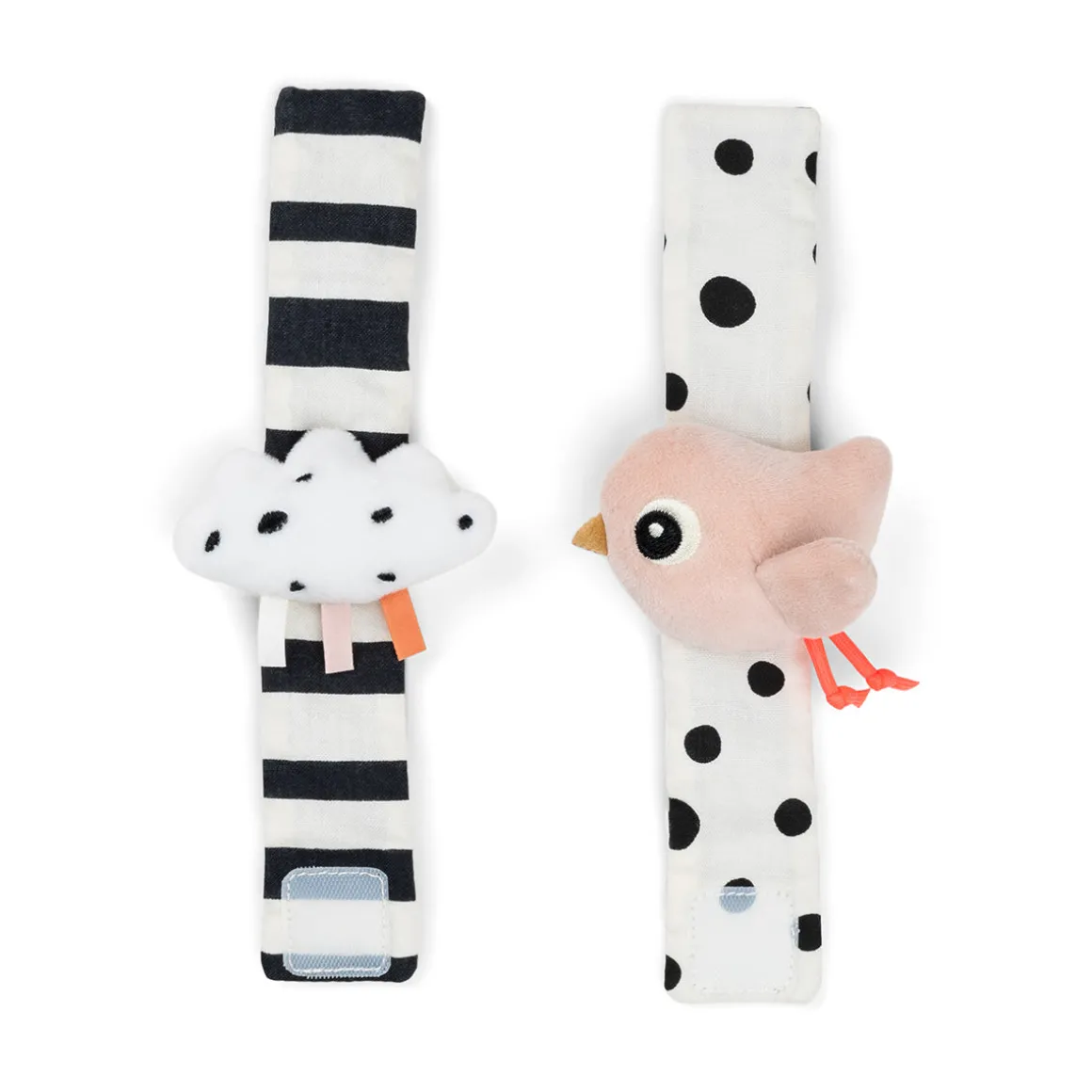 Wrist rattle set 2-pack - Happy clouds - Powder